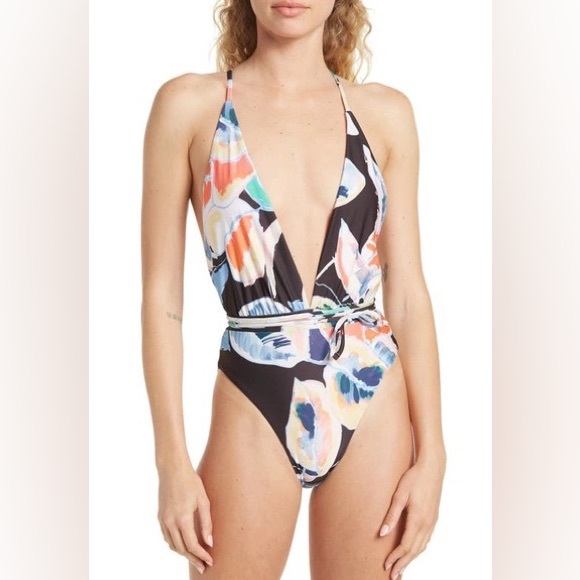MAAJI TIME TO BLOOM SAFARI PLUNGE REVERSIBLE ONE-PIECE SWIMSUIT- NEW - Picture 1 of 6